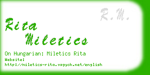 rita miletics business card